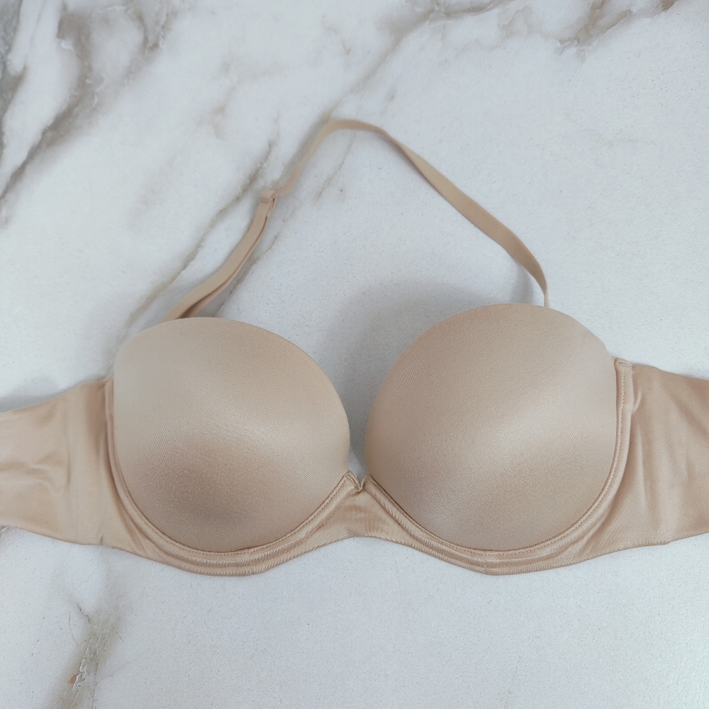 Bras N Things Nude Tan Push Up Strapless Multiway Bra, Sz 36B